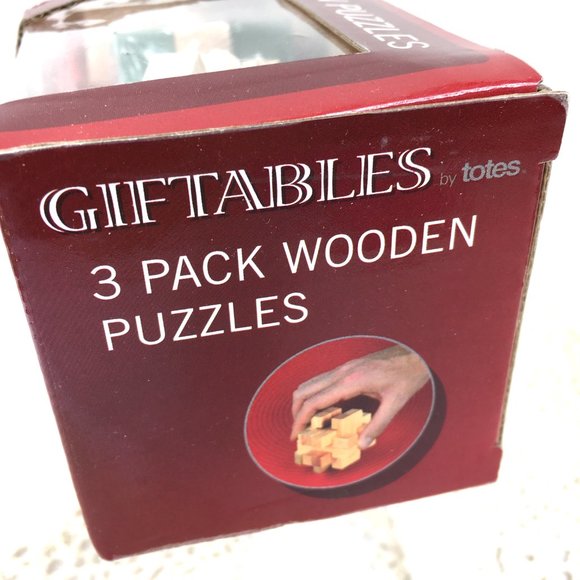 3 Pack Wood PuzzlesTotes Giftables  NIP - Picture 6 of 9